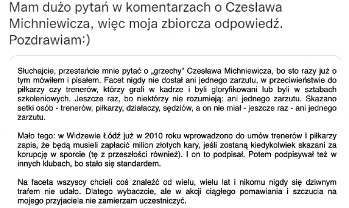 ODPOWIEDŹ Krzysztofa Stanowskiego na komentarze dot. Michniewicza!